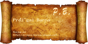 Prágai Barna névjegykártya